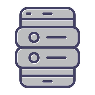 sunucu vektör renk çizgisi simgesi