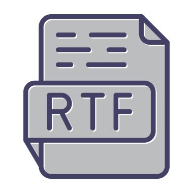 rtf file format icon vector illustration clipart