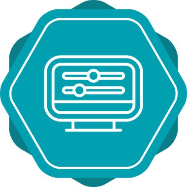 Masaüstü Bilgisayar Web simgesi vektör çizimi