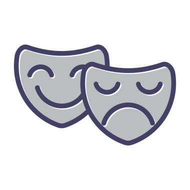 Maske simgesi vektörü beyaz arkaplanda izole edildi, şeffaf, mobil uygulama sembolleri, maske logosu kavramı