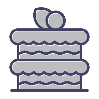 tatlı pasta ikonu doldurulmuş - taslak tarzı