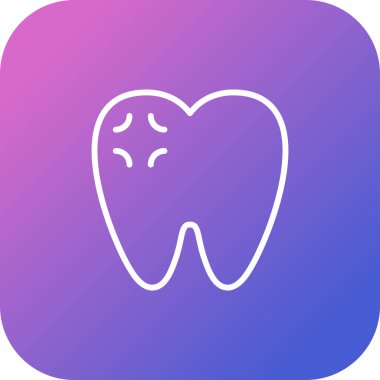 Beyaz arka planda çizgi diş ikonu, klinik ya da dişçi muayenehanesi için diş sağlığı ve diş macunu paketi. Renkli taslak konsepti. vektör.