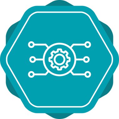 Bir dairenin mavi ve beyaz ikonunun vektör çizimi