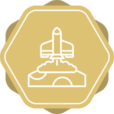 Roket web simgesi, vektör çizim