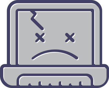 dizüstü bilgisayar simgesi, web basit illüstrasyon 