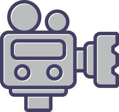 kamera filmi video simgesi doldurulmuş ana hatlar biçiminde