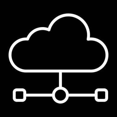 Ana hatlar biçiminde bulut veri depolama simgesi