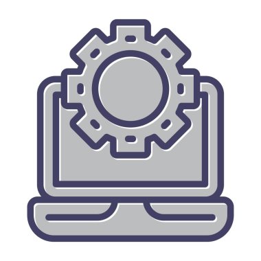 dizüstü bilgisayar simgesi, web basit illüstrasyon 