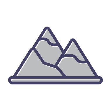 dağ vektörü renk çizgisi simgesi