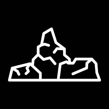 Dağ manzarası simgesi, vektör illüstrasyonu