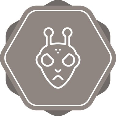 Uzaylı. Web simgesi basit illüstrasyon