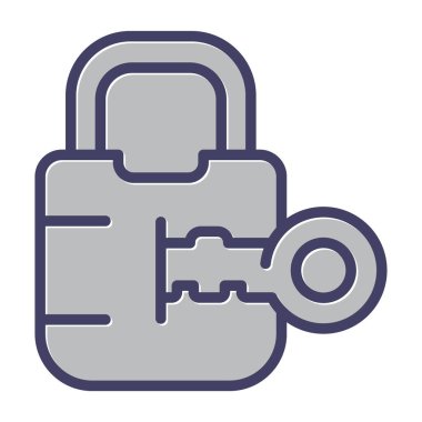 Asma kilit simgesi, basit vektör illüstrasyonu 