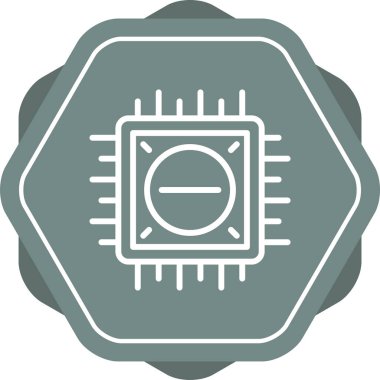 Benzersiz Cpu vektör çizgisi simgesi