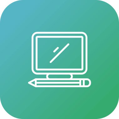 Masaüstü Bilgisayar Web simgesi vektör çizimi