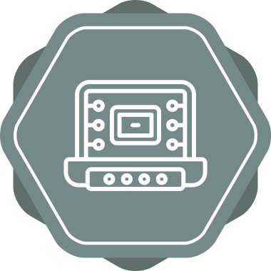 dizüstü bilgisayar simgesi, web basit illüstrasyon 