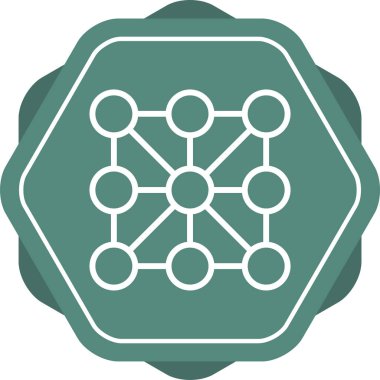 Benzersiz Moleküler Yapı Vektörü Satır Simgesi