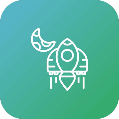 Roket web simgesi, vektör çizim