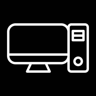 Masaüstü Bilgisayar Web simgesi vektör çizimi