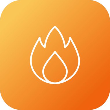 Kamp ateşi simgesi doldurulmuş, beyaz arka planda izole edilmiş. Odunla yanan şenlik ateşi. Vektör