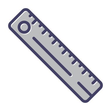 Düz cetvel ağ simgesi, vektör illüstrasyonu