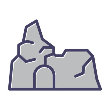 Kaya taşı ikonu. Web için taş vektör simgelerinin özet çizimi