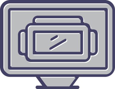 dizüstü bilgisayar simgesi, web basit illüstrasyon 