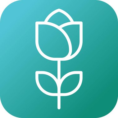 beautiful flower vector line icon