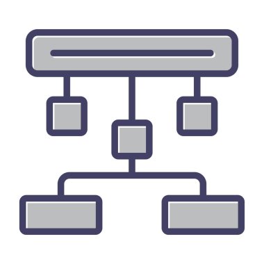 sunucu vektör renk çizgisi simgesi