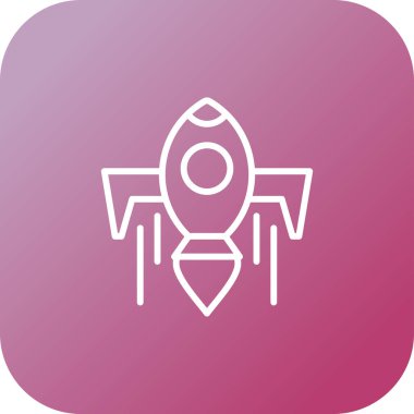 Roket web simgesi, vektör çizim