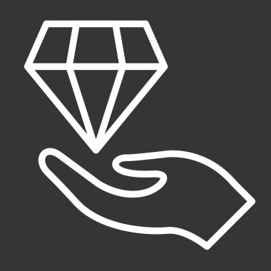 Elleri vektör simgesi olan elmas