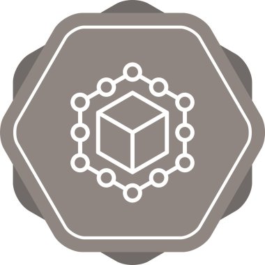 Küp. Web simgesi basit illüstrasyon