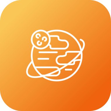 Gezegen simgesi, ağ basit illüstrasyon