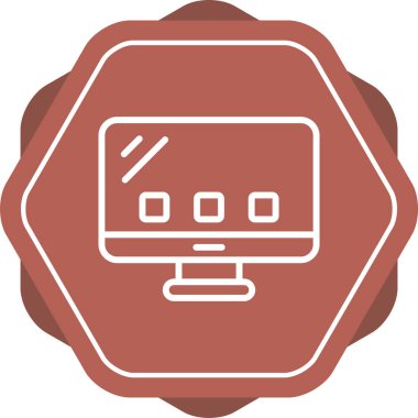 Masaüstü Bilgisayar Web simgesi vektör çizimi