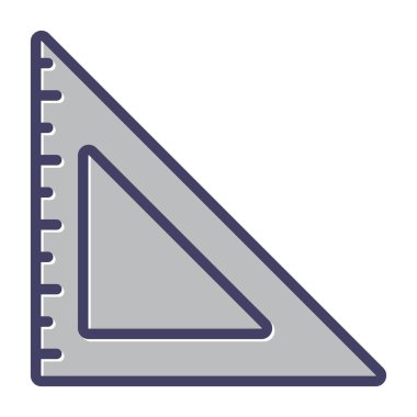 Üçgen cetvel ağ simgesi, vektör illüstrasyonu