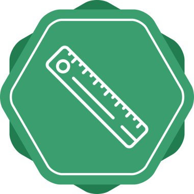 Düz cetvel ağ simgesi, vektör illüstrasyonu