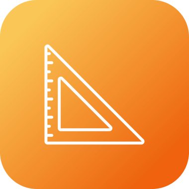 Üçgen cetvel ağ simgesi, vektör illüstrasyonu