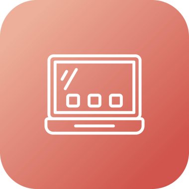 dizüstü bilgisayar simgesi, web basit illüstrasyon