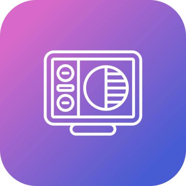 Masaüstü Bilgisayar Web simgesi vektör çizimi