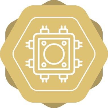 İşlemci altın çip simgesi