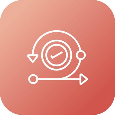 Saat simgesi soyut arka grubunda izole edildi