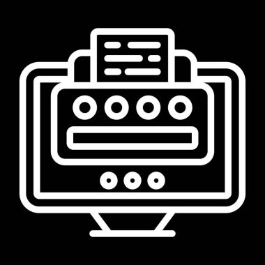 yazıcı vektör simgesi basit illüstrasyon