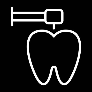 Diş hekimliği, diş ikonu, taslak tarzı. vektör illüstrasyonu 