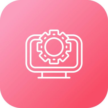 Masaüstü Bilgisayar Web simgesi vektör çizimi