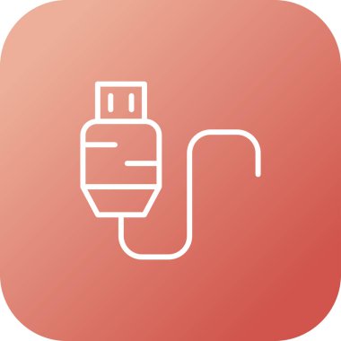 Usb Kablo ağ simgesi vektör illüstrasyonu