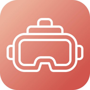 Sanal Gerçeklik Kulaklığı web simgesi, vektör illüstrasyonu