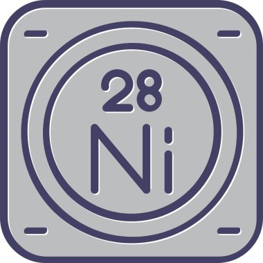 Nikel kimyasal element simgesi, basit satır biçimi