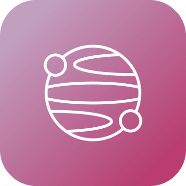 Gezegen simgesi, ağ basit illüstrasyon