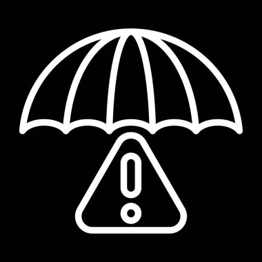 şemsiye ağ simgesi, vektör illüstrasyonu