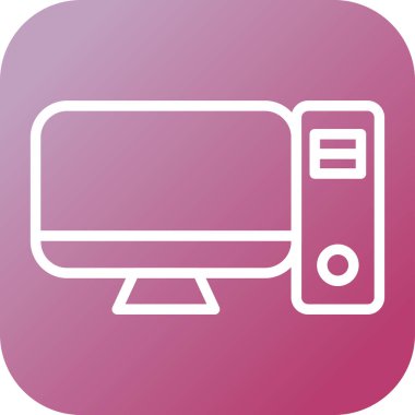 Masaüstü Bilgisayar Web simgesi vektör çizimi