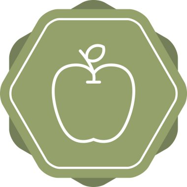 Tek bir elma simgesinin vektör çizimi